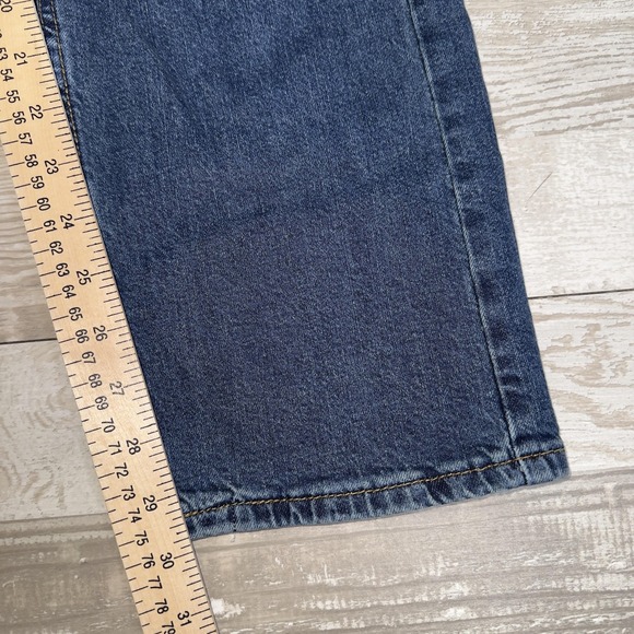 Levis 505 Jeans Mens 34x32 Blue Denim Straight Leg Zip Fly Medium Wash - Picture 6 of 14